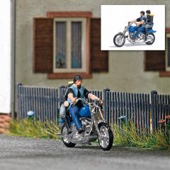 figurine Busch Couple de bikers avec moto 