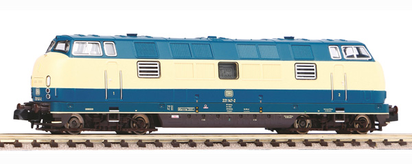 locomotive diesel PIKO Loco diesel BR221 son beige/bleu