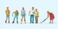 figurine Preiser Skaters et passants figurine Preiser Skaters et passants