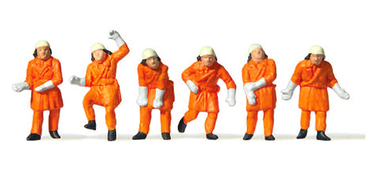 figurine Preiser Pompiers, 6 figurines