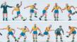 figurine Preiser Equipe de football jaune/bleu figurine Preiser Equipe de football jaune/bleu