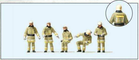 figurine Preiser Pompiers uniforme beige