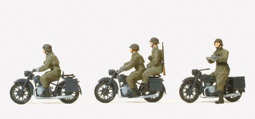 figurine Preiser soldats a motos