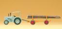 figurine Preiser tracteur et remorque figurine Preiser tracteur et remorque