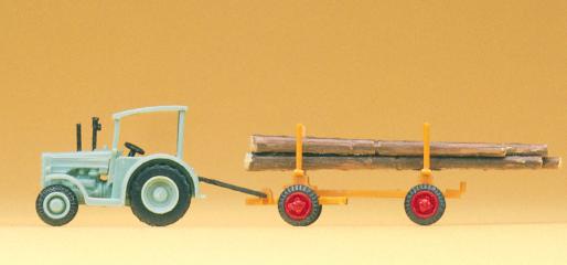 figurine Preiser tracteur et remorque